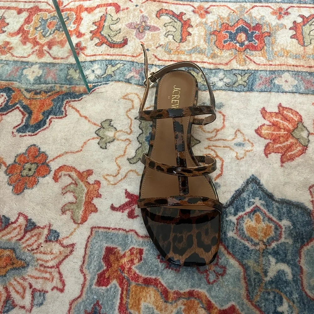 J. Crew Leopard Print Ankle-Strap Sandals - Picture 3 of 5